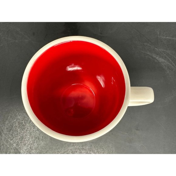 RAE DUNN CHEER White Coffee Mug Typewriter Font Red Interior 20 oz Christmas - Picture 5 of 7